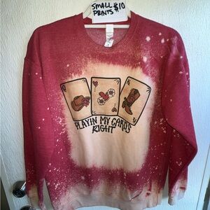 Red and Cream Graphic Sweatshirt